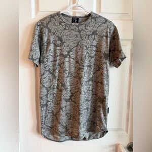 Alvajo Clothing Men’s Gray Floral Patterned Men's Shirt